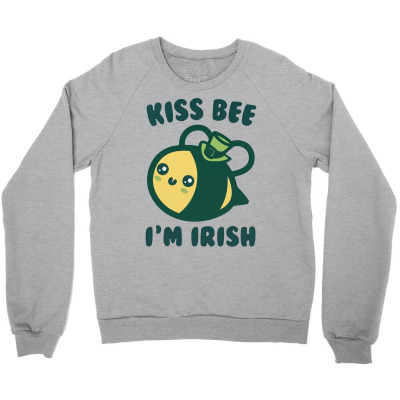 Kiss Bee I'm Irish Crewneck Sweatshirt Designed By Bariteau Hannah