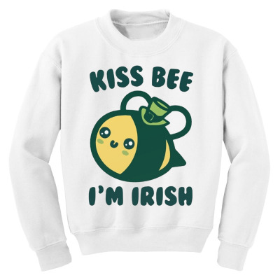 Kiss Bee I'm Irish Youth Sweatshirt Designed By Bariteau Hannah