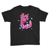 Cute Cartoon Axolotl With Bubbles Youth Tee | Artistshot