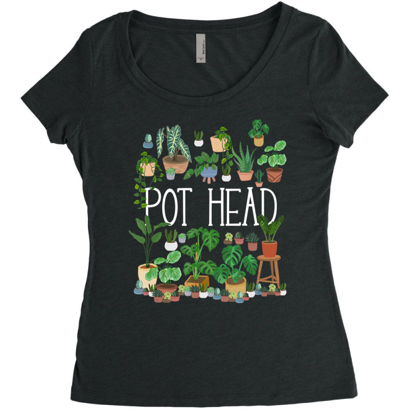 Gardening Potted Plant Lover Pot Head Gardener Garden Women's Triblend Scoop T-shirt by rastyrocl | Artistshot