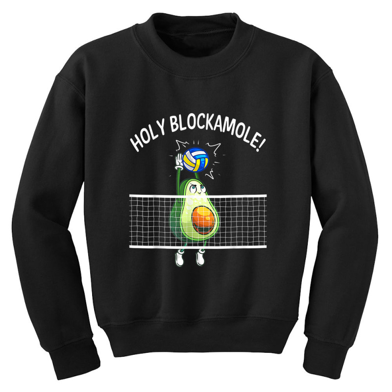 Holy Blockamole Volleyball Shirt Player Blocker Avocado Youth Sweatshirt by ReginaldLewisMay | Artistshot