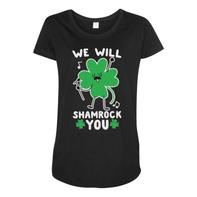 We Will Shamrock You Maternity Scoop Neck T-shirt Designed By Bariteau Hannah