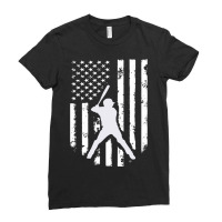 American Usa Flag Baseball  Distressed Hooded Top Gift Ladies Fitted T-shirt | Artistshot