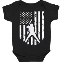 American Usa Flag Baseball  Distressed Hooded Top Gift Baby Bodysuit | Artistshot