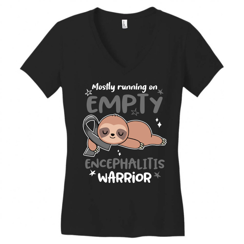 Encephalitis Awareness Mostly Running On Empty Encephalitis Warrior Women's V-Neck T-Shirt by lykhongduong9enev3 | Artistshot