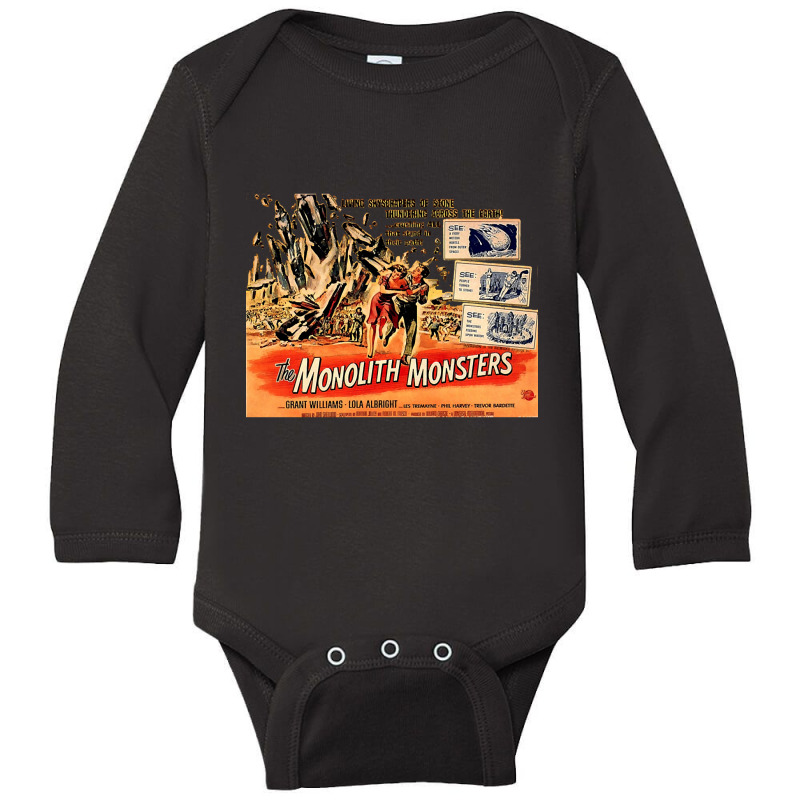 The Monolith Monsters Long Sleeve Baby Bodysuit by Rios Arevalo | Artistshot