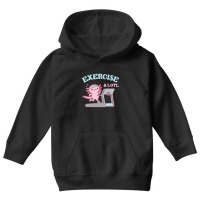 Funny Exercise A Lotl, Cute Axolotl Running On Treadmill Youth Hoodie | Artistshot