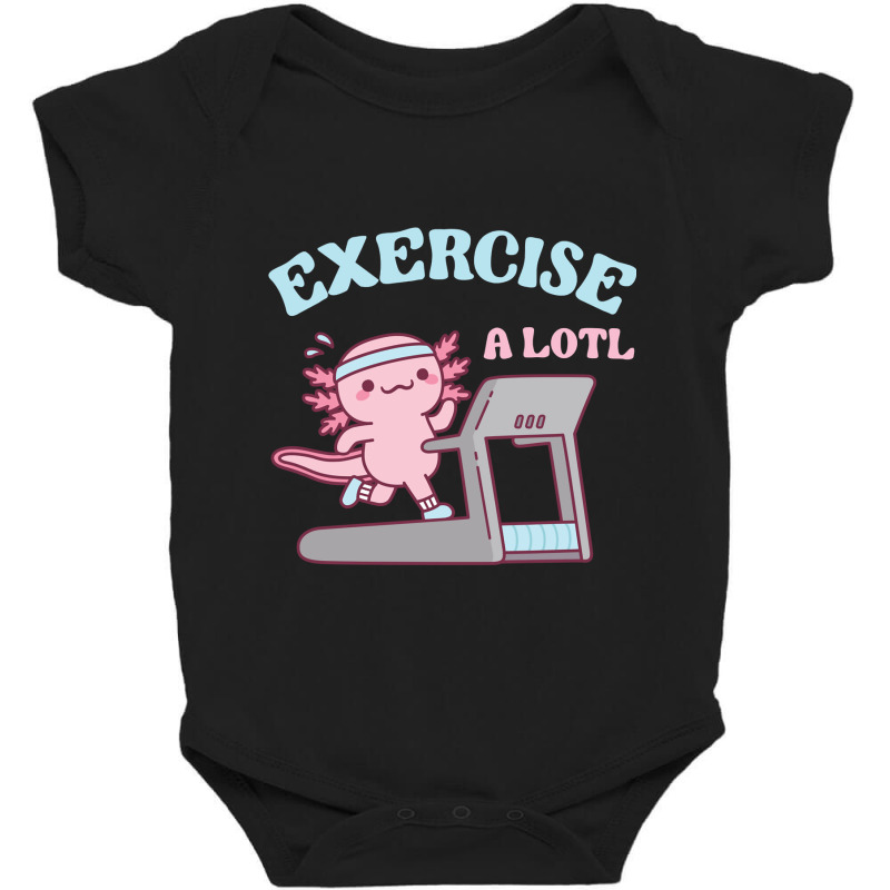 Funny Exercise A Lotl, Cute Axolotl Running On Treadmill Baby Bodysuit | Artistshot