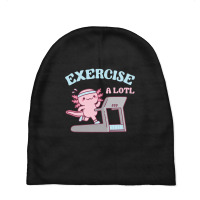 Funny Exercise A Lotl, Cute Axolotl Running On Treadmill Baby Beanies | Artistshot