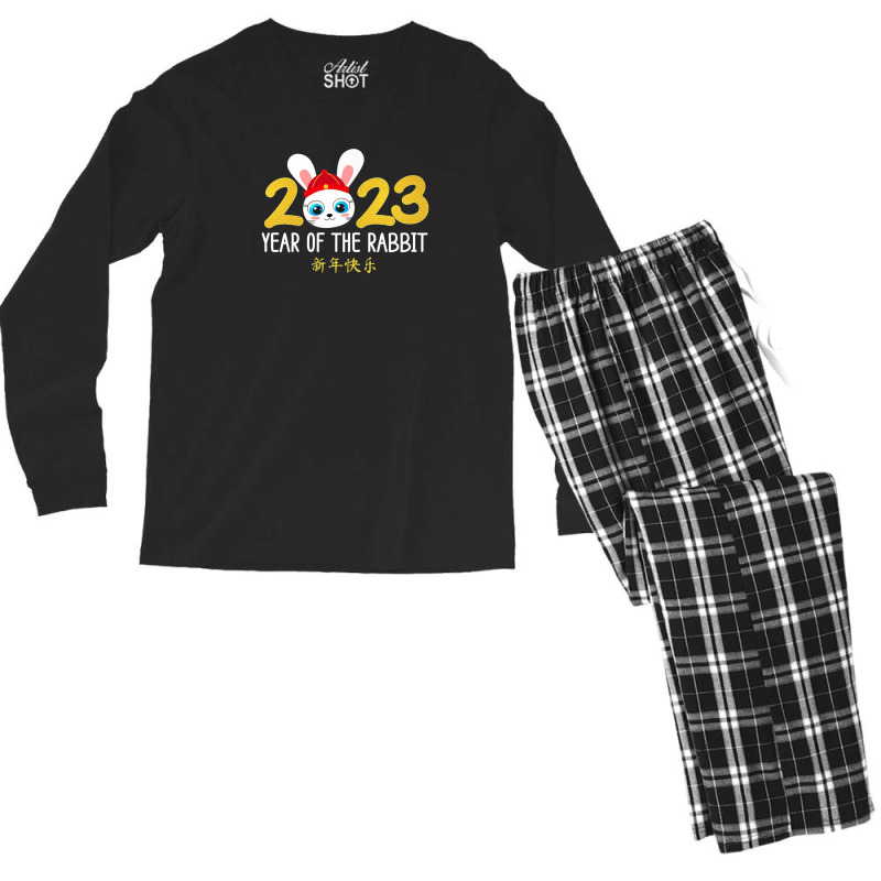 New Years Eve Party Supplies 2023 - Year Of The Rabbit Men's Long Sleeve Pajama Set | Artistshot