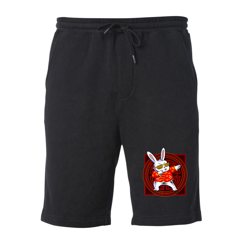 Happy New Year 2023 Dabbing Rabbit Chinese 12 Zodiac Fleece Short | Artistshot