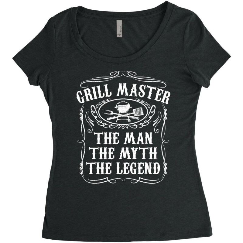 Grill Master The Man The Myth Legend Bbq Smoker Women's Triblend Scoop T-shirt by rastyrocl | Artistshot