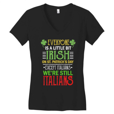 Italians Irish Women's V-neck T-shirt Designed By Bariteau Hannah
