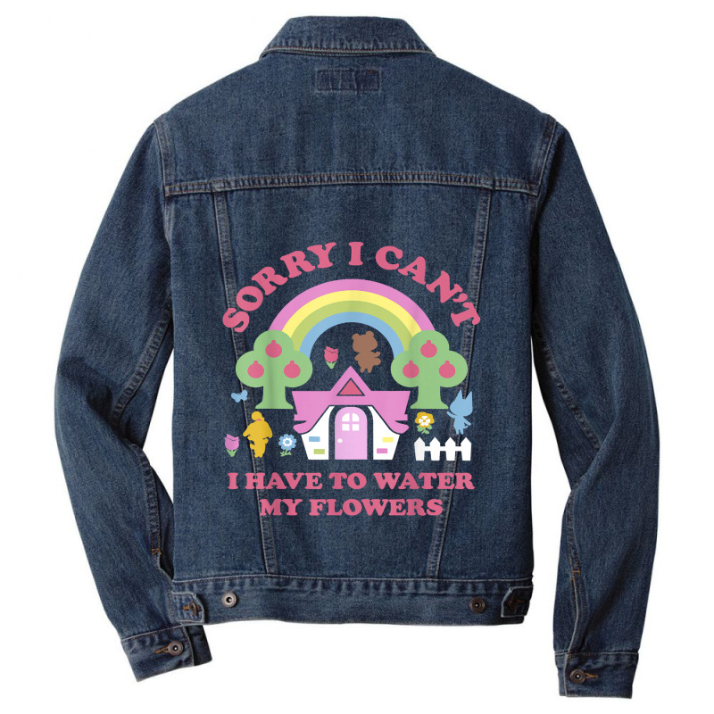 Animal Crossing Sorry I Can T I Have To Water My Flowers Men Denim Jacket | Artistshot