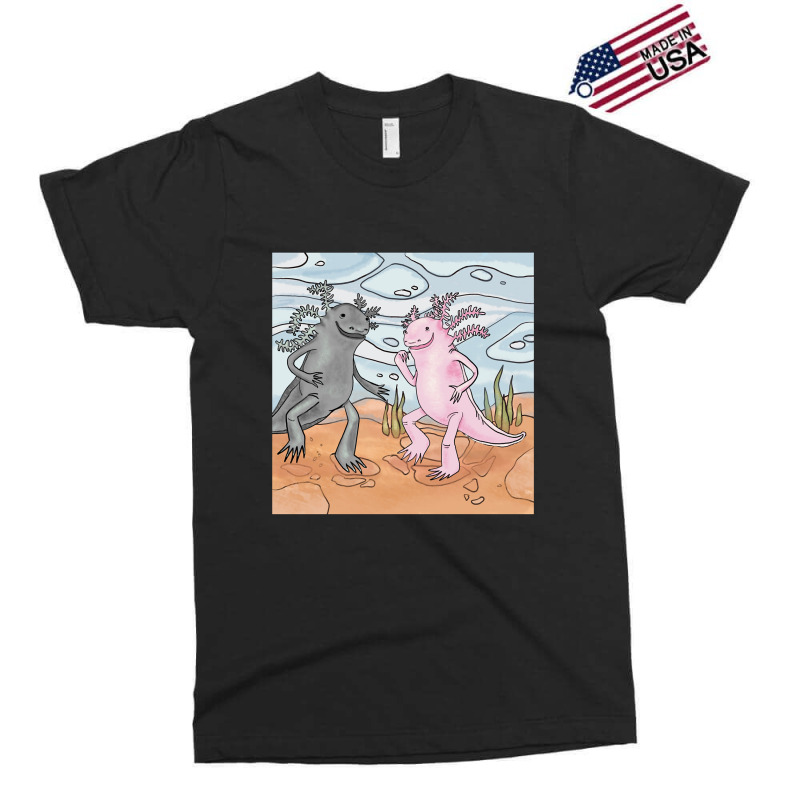 Happily Dancing Axolotles In Their Natural Habitat Exclusive T-shirt by Min08 | Artistshot