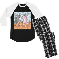 Happily Dancing Axolotles In Their Natural Habitat Men's 3/4 Sleeve Pajama Set | Artistshot