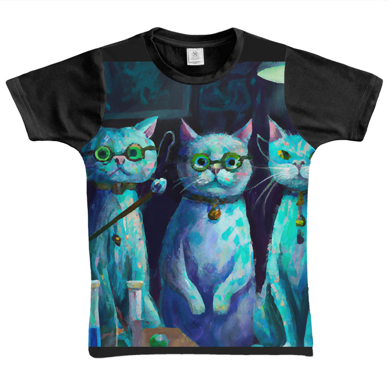 Three Scientific Blue Cats Attempt To Prove Their Hypothesis Graphic Youth T-shirt | Artistshot