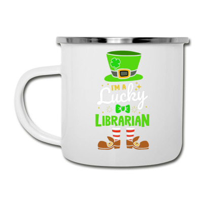 Lucky Librarian Shamrock Luck Camper Cup Designed By Bariteau Hannah