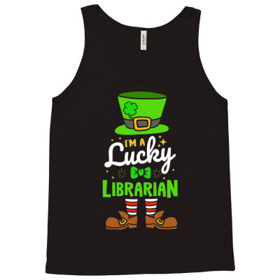 Lucky Librarian Shamrock Luck Tank Top Designed By Bariteau Hannah