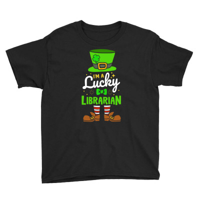 Lucky Librarian Shamrock Luck Youth Tee Designed By Bariteau Hannah