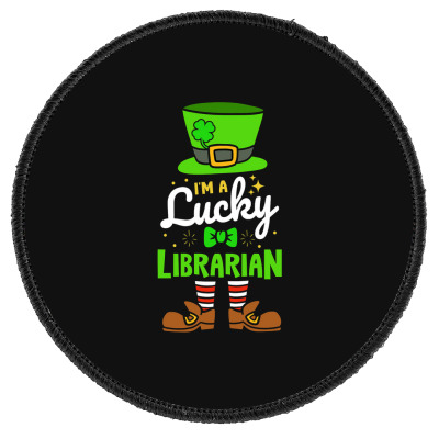 Lucky Librarian Shamrock Luck Round Patch Designed By Bariteau Hannah