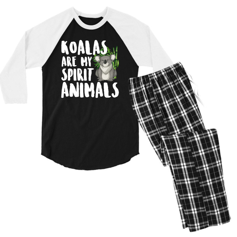 Koalas Are My Spirit Animals For Dark Men's 3/4 Sleeve Pajama Set by autlu2024 | Artistshot