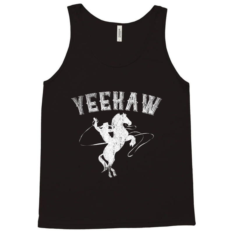 Funny Western Gift Horse Bull Riding Rodeo Yeehaw Cowboy Tank Top by behindcedar22 | Artistshot