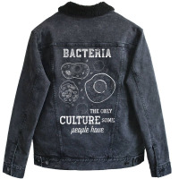 Science Puns Biologist Bacteria Scientist Geek Unisex Sherpa-lined Denim Jacket | Artistshot