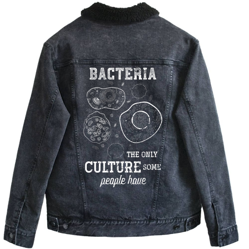 Science Puns Biologist Bacteria Scientist Geek Unisex Sherpa-Lined Denim Jacket by bummercaught | Artistshot