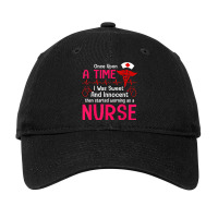 I Was Sweat And Innocent And Start Working As A Nurse Funny Adjustable Cap | Artistshot