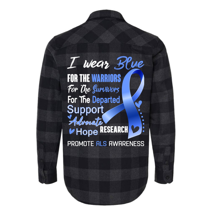 I Wear Blue For Als Awareness Support Als Warrior Gifts Flannel Shirt | Artistshot