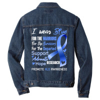 I Wear Blue For Als Awareness Support Als Warrior Gifts Men Denim Jacket | Artistshot