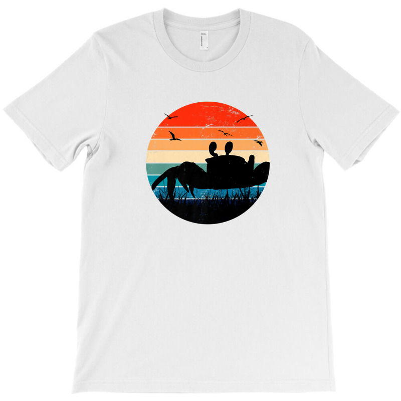 Retro Crab Sunset - Crustacean Core Shellfish Beach Spider T-shirt | Artistshot