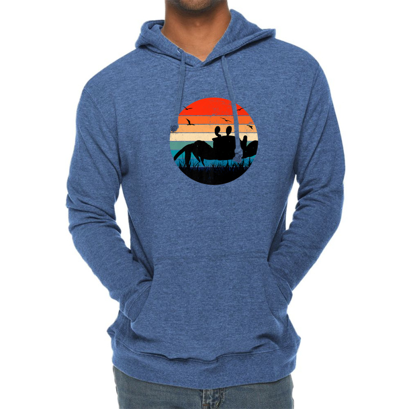 Retro Crab Sunset - Crustacean Core Shellfish Beach Spider Lightweight Hoodie | Artistshot