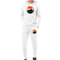 Retro Crab Sunset - Crustacean Core Shellfish Beach Spider Hoodie & Jogger Set | Artistshot