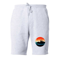 Retro Crab Sunset - Crustacean Core Shellfish Beach Spider Fleece Short | Artistshot