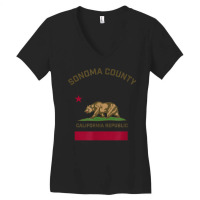 Sonoma County T Shirt With California Flag T Shirt Women's V-neck T-shirt | Artistshot