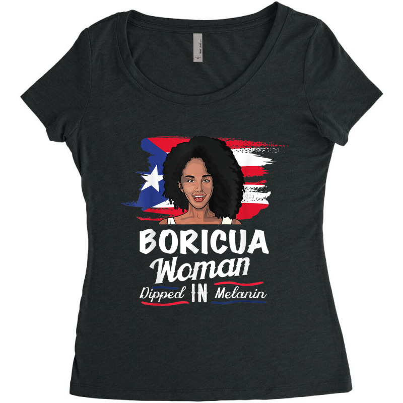 Afro Black Latina Gift  Boricua Dipped In Melanin Women's Triblend Scoop T-shirt by SHANNONRENNAN | Artistshot