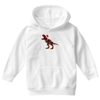 Red Plaid Dinosaur Hat Santa Christmas Lights Buffalo Family Youth Hoodie | Artistshot