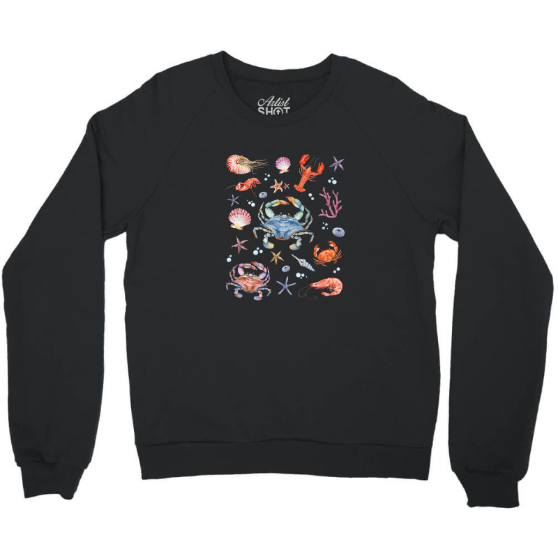 Crustaceancore Aesthetic Crustaceans Crab Lobster Shrimp Crewneck Sweatshirt | Artistshot