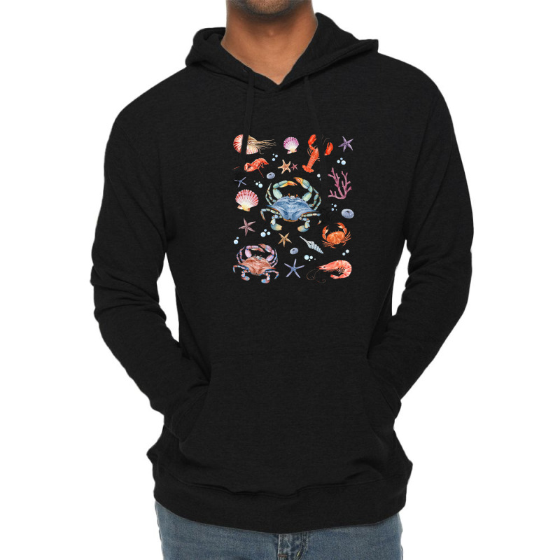 Crustaceancore Aesthetic Crustaceans Crab Lobster Shrimp Lightweight Hoodie | Artistshot