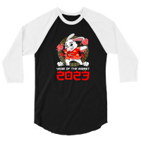 Happy Chinese New Year 2023 Year Of The Rabbit Horoscopes 3/4 Sleeve Shirt | Artistshot