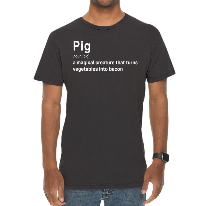 Best Hilarious Pig And Bacon Definition Funny Gift Vintage T-Shirt by ElizabethAtist | Artistshot