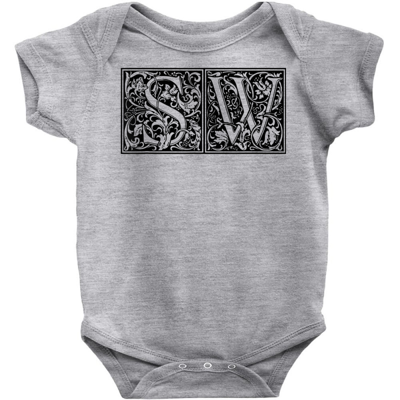 Sw   Initials S W Name Surname Onomastics Onomatology T Shirt Baby Bodysuit by meritzjla | Artistshot