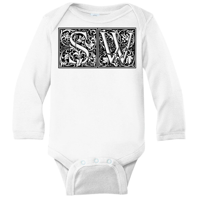 Sw   Initials S W Name Surname Onomastics Onomatology T Shirt Long Sleeve Baby Bodysuit by meritzjla | Artistshot