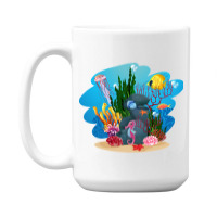 Undersea Life Coral Reef With Fish And Water Plants  Cartoon Landscape 15 Oz Coffee Mug | Artistshot