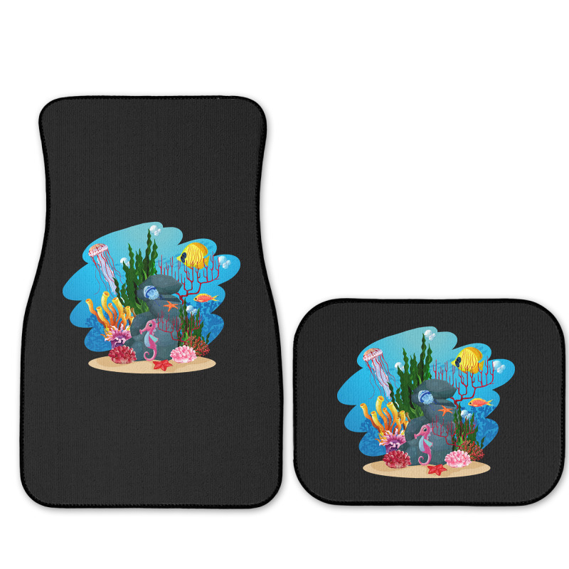 Undersea Life Coral Reef With Fish And Water Plants  Cartoon Landscape Full Set Car Mats | Artistshot