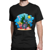 Undersea Life Coral Reef With Fish And Water Plants  Cartoon Landscape Classic T-shirt | Artistshot