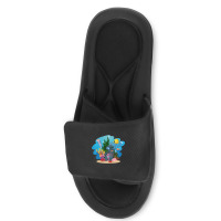 Undersea Life Coral Reef With Fish And Water Plants  Cartoon Landscape Slide Sandal | Artistshot