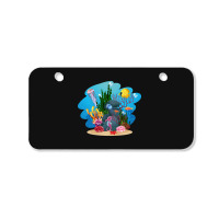 Undersea Life Coral Reef With Fish And Water Plants  Cartoon Landscape Bicycle License Plate | Artistshot